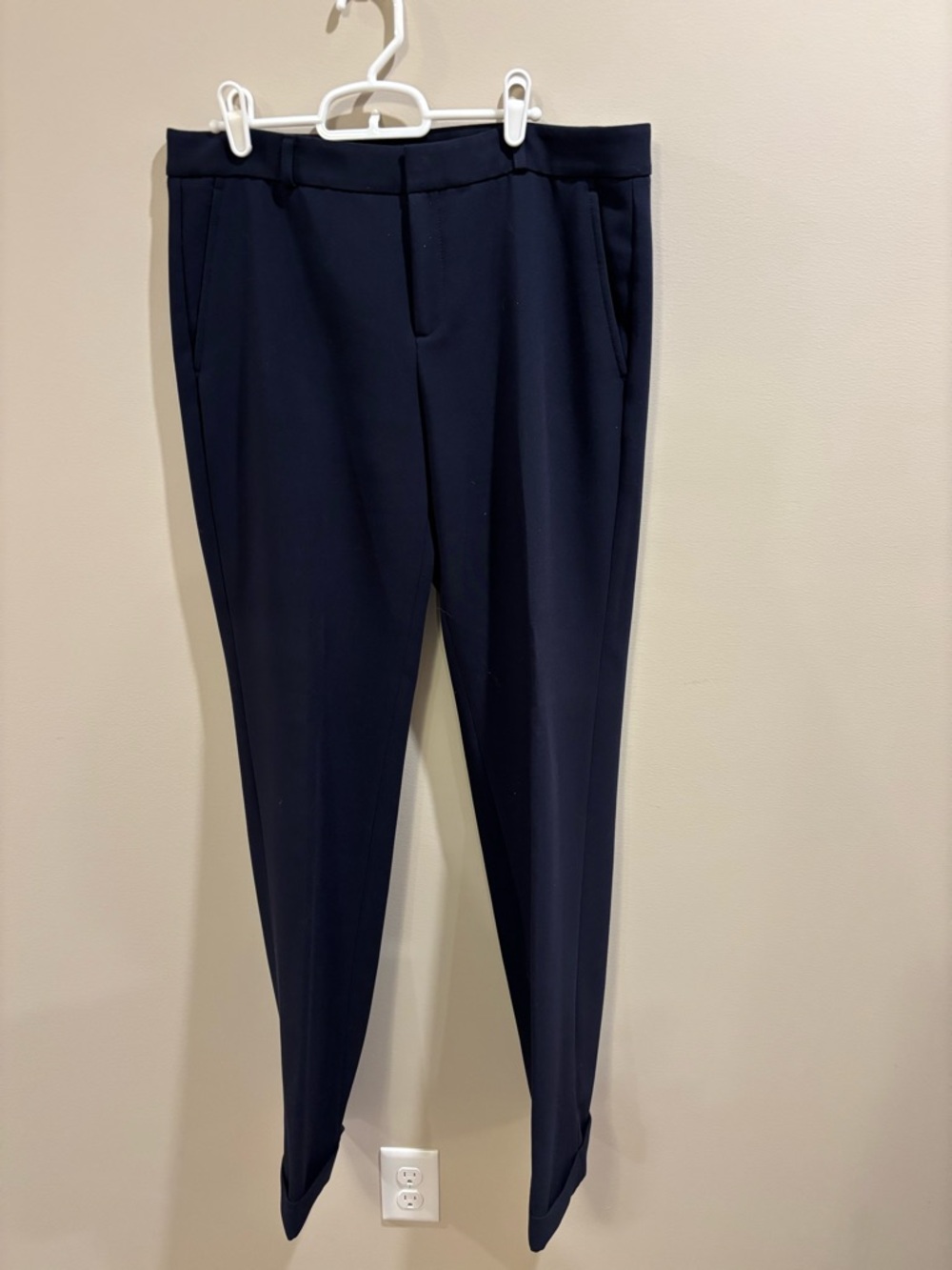 Banana Republic Logan Navy Cuffed Trousers